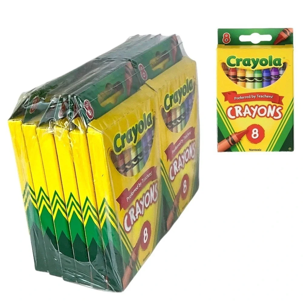 Crayola Crayons Made in USA Non Toxic Non Smudge Formula 8 Ct Boxes 12 Box Lot